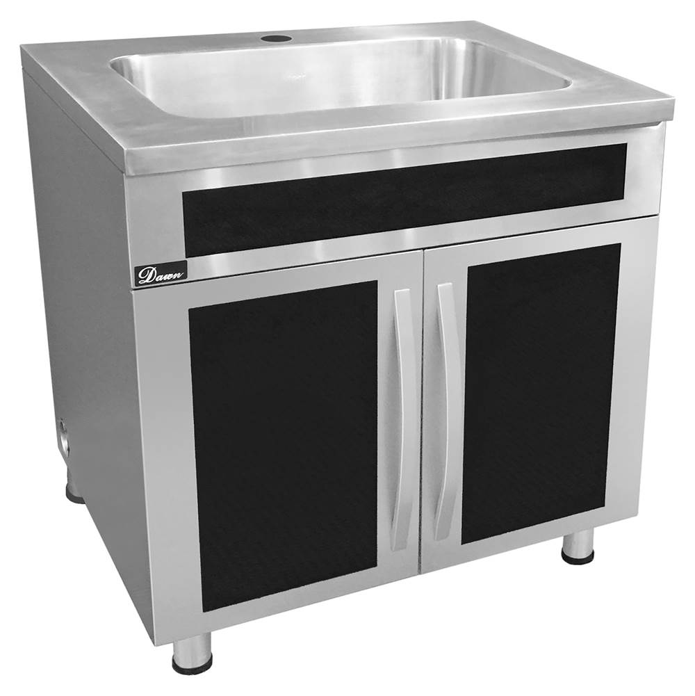 Dawn Stainless Steel Sink Base Cabinet with Glass Door