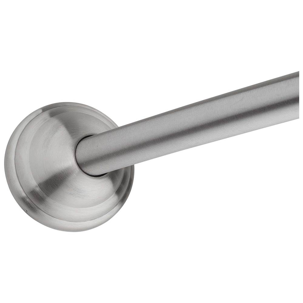 Harney Hardware Curved Shower Rod, Stainless Steel, Adjustable Length 5 To 6 Ft.