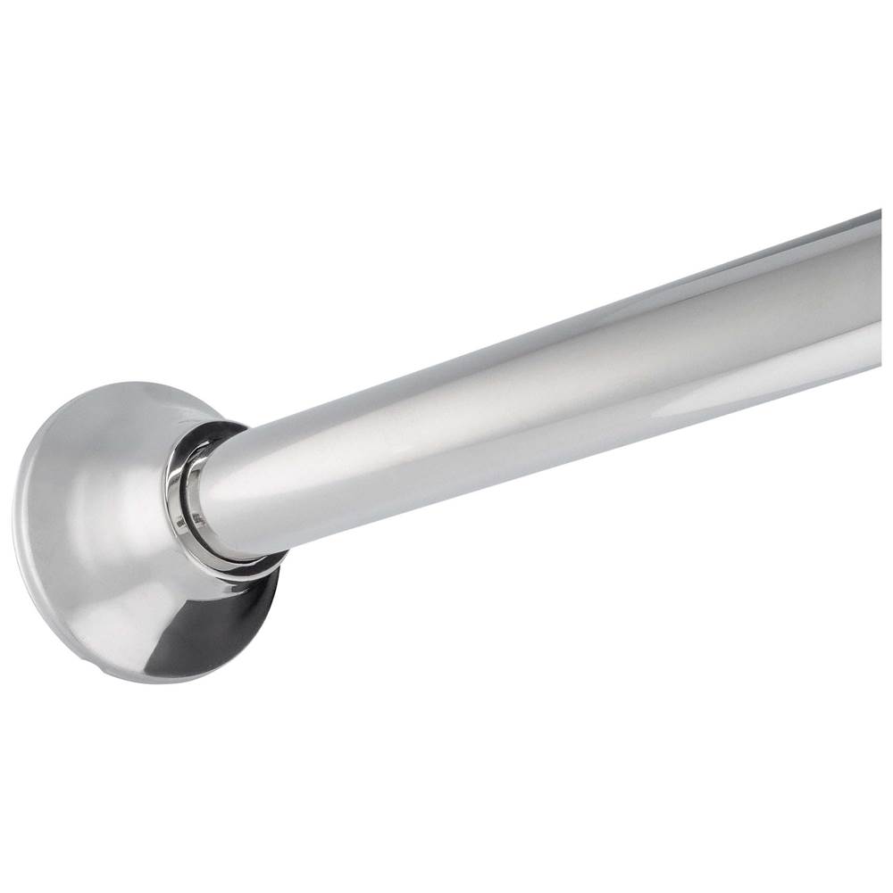 Harney Hardware Adjustable Tension Shower Rod, Stainless Steel, Adjustable Length 44 To 72 Inches., Round Escutcheon